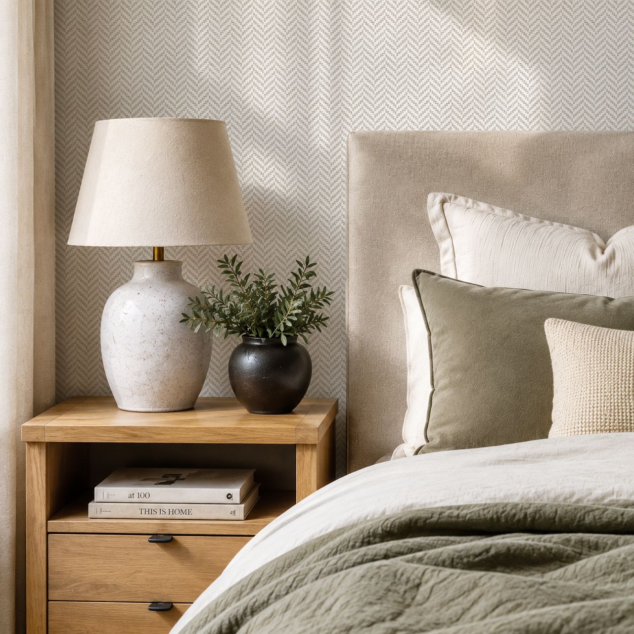Harlow Herringbone (Colour Options) Removable Wallpaper