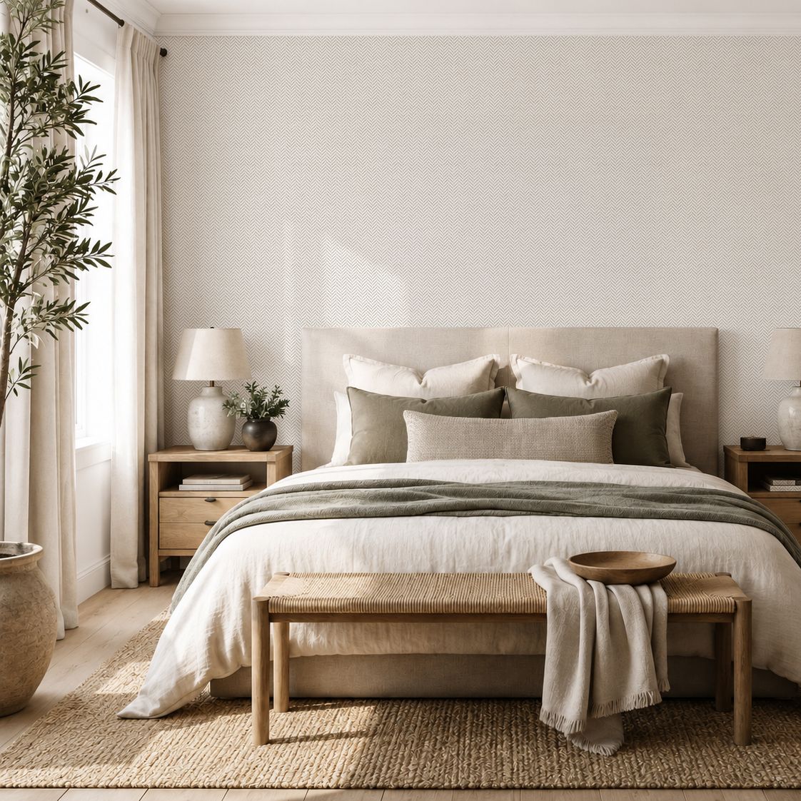 Harlow Herringbone (Colour Options) Removable Wallpaper