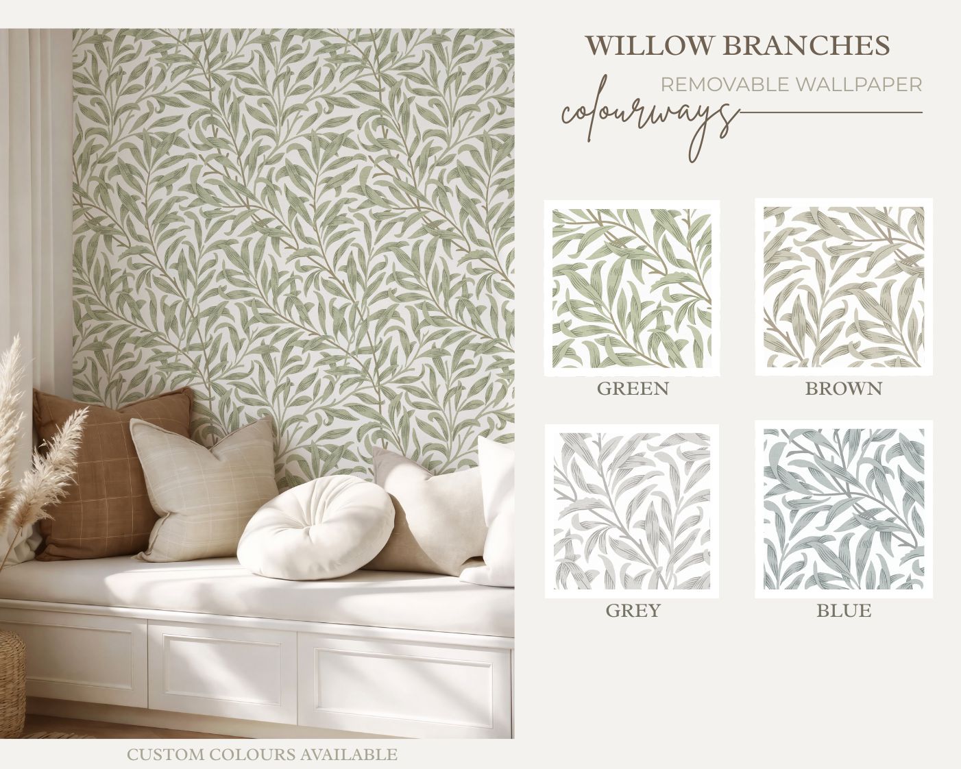 Willow Branches (Colour Options) Removable Wallpaper