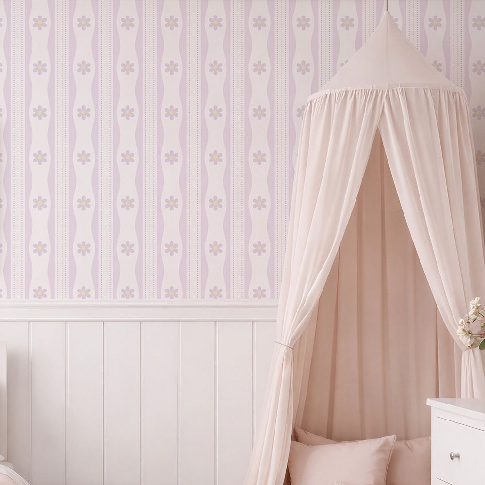 Daisy Ribbon (colour options) Removable Wallpaper
