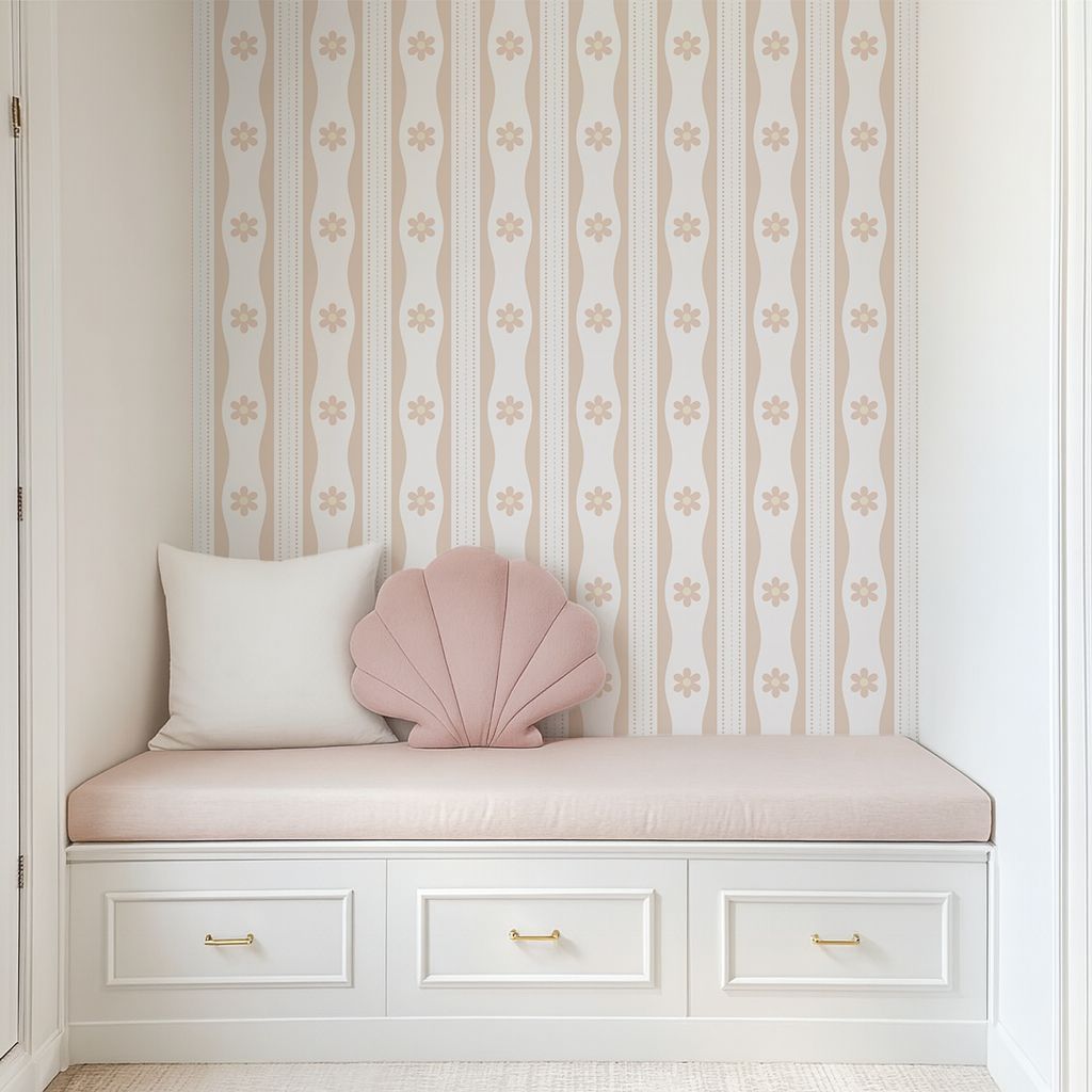 Daisy Ribbon (colour options) Removable Wallpaper