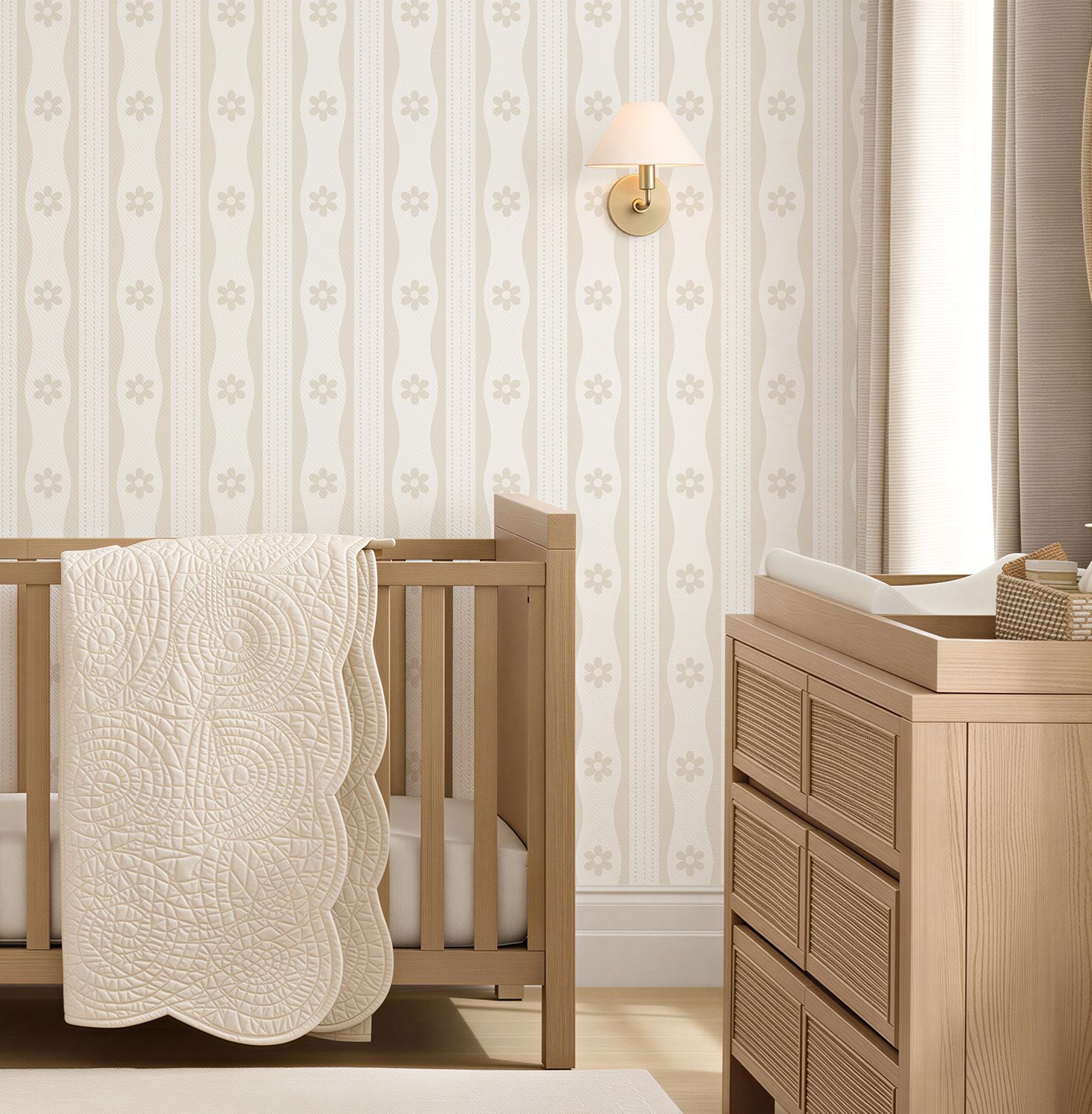 Daisy Ribbon (colour options) Removable Wallpaper