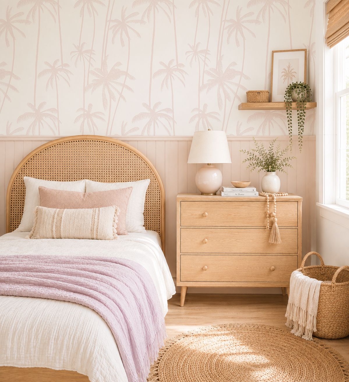 Dusty Blush Palms Removable Wallpaper