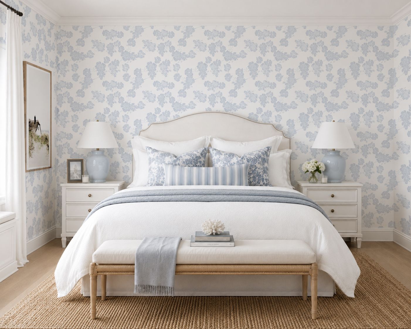 Porcelain Blooms Removable Wallpaper