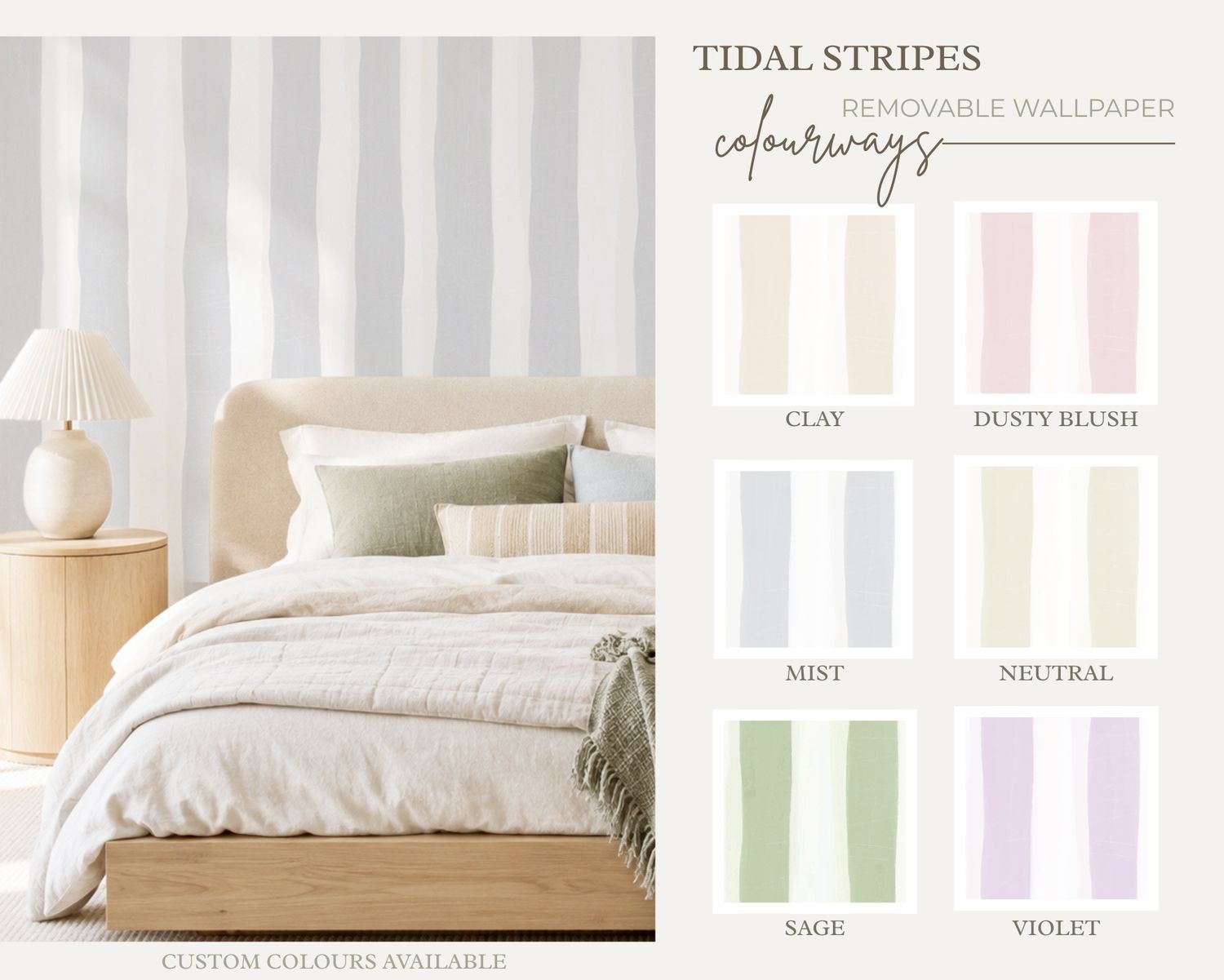Tidal Stripe Removable Wallpaper (colour options)