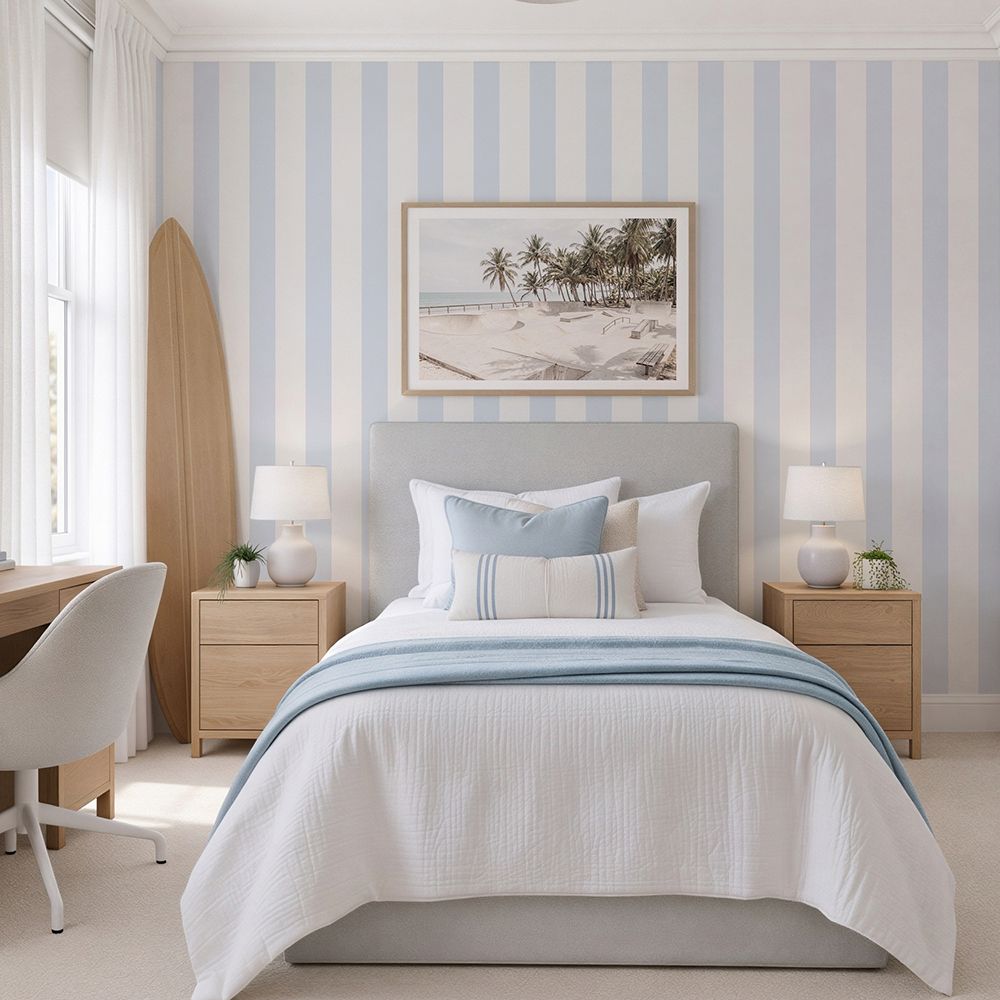 Stripes Removable Wallpaper (Baby Blue)