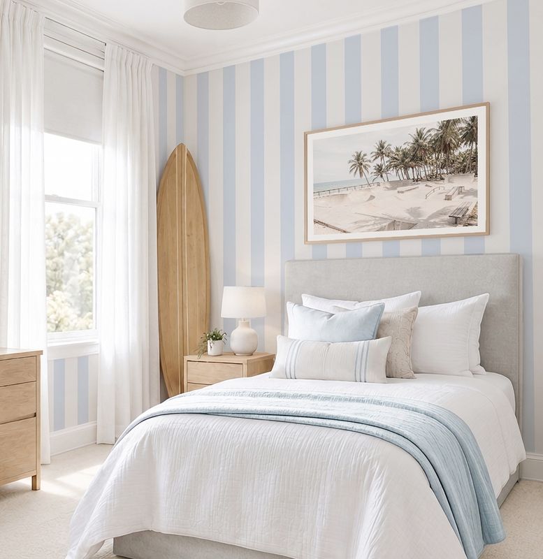Stripes Removable Wallpaper (Baby Blue)