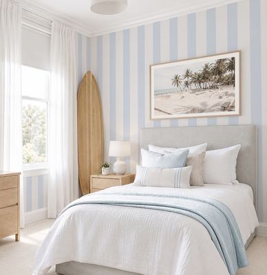 Stripes Removable Wallpaper (Baby Blue)