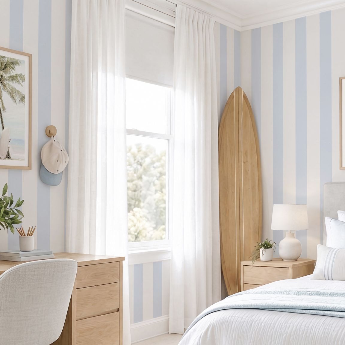 Stripes Removable Wallpaper (Baby Blue)