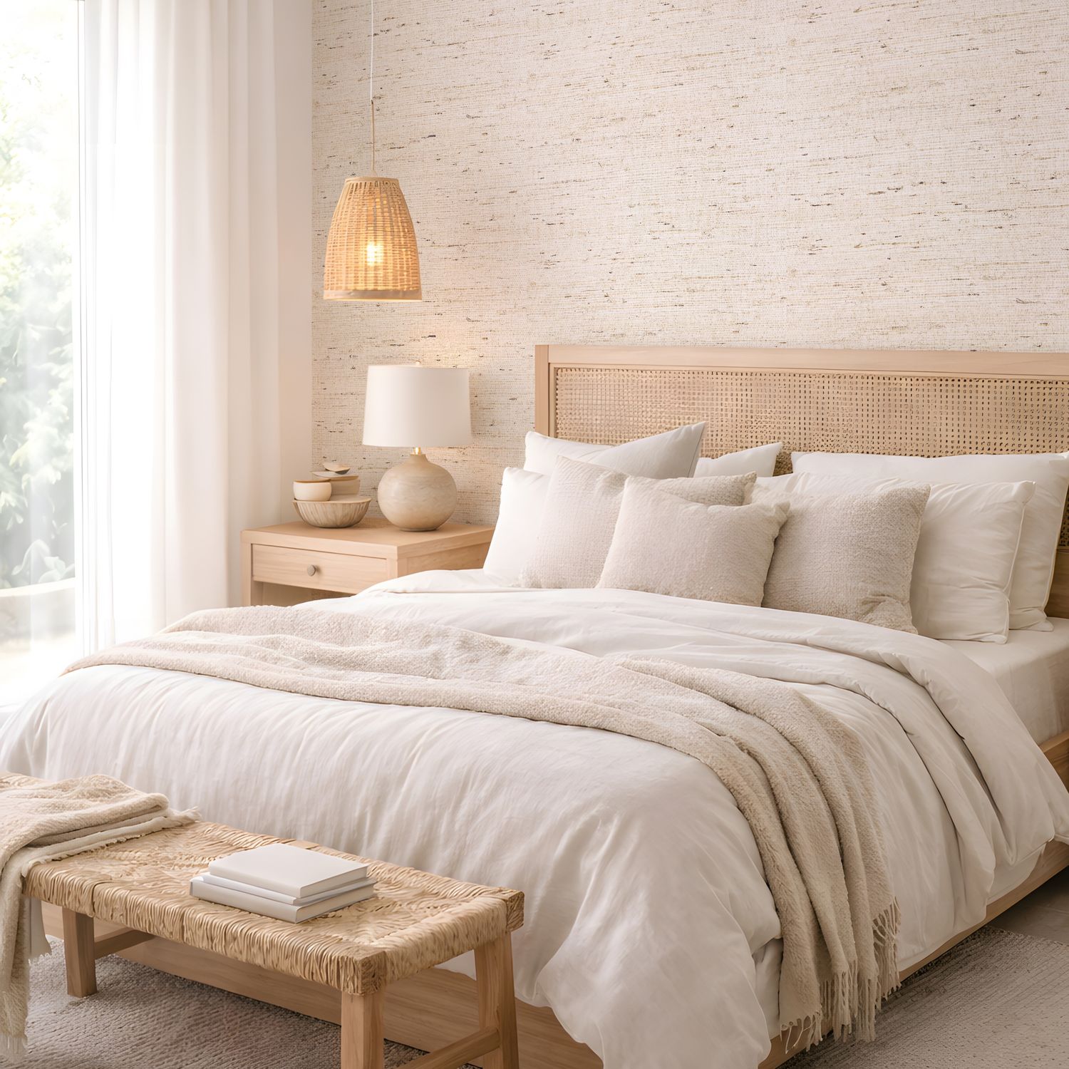 Seagrass (Grasscloth Look) Removable Wallpaper - colour options