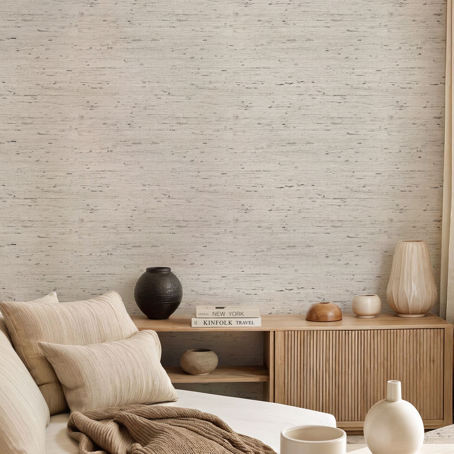 Seagrass (Grasscloth Look) Removable Wallpaper - colour options