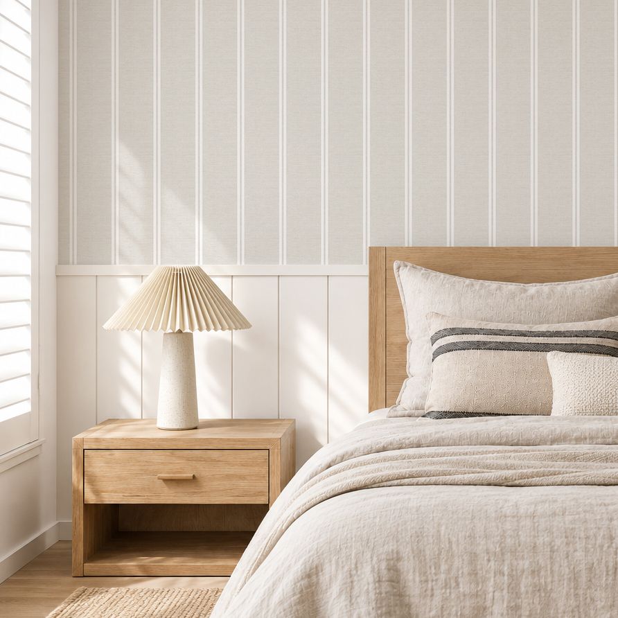 Fine Linen &amp; Pinstripes Removable Wallpaper (Colour options)