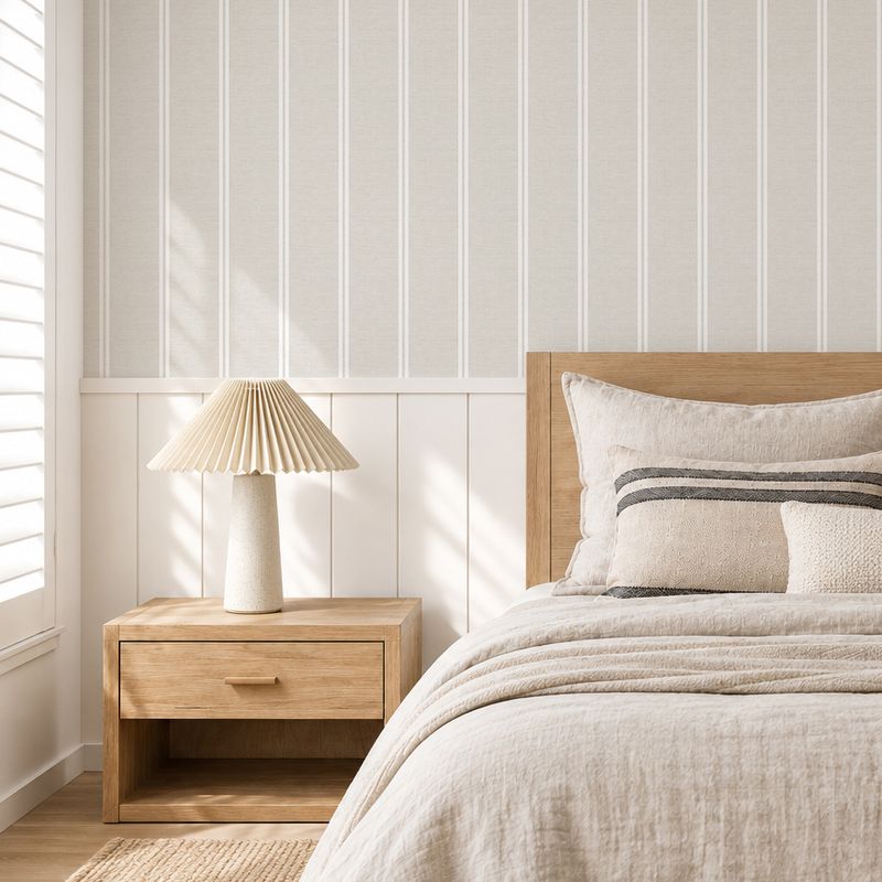Fine Linen &amp; Pinstripes Removable Wallpaper (Colour options)