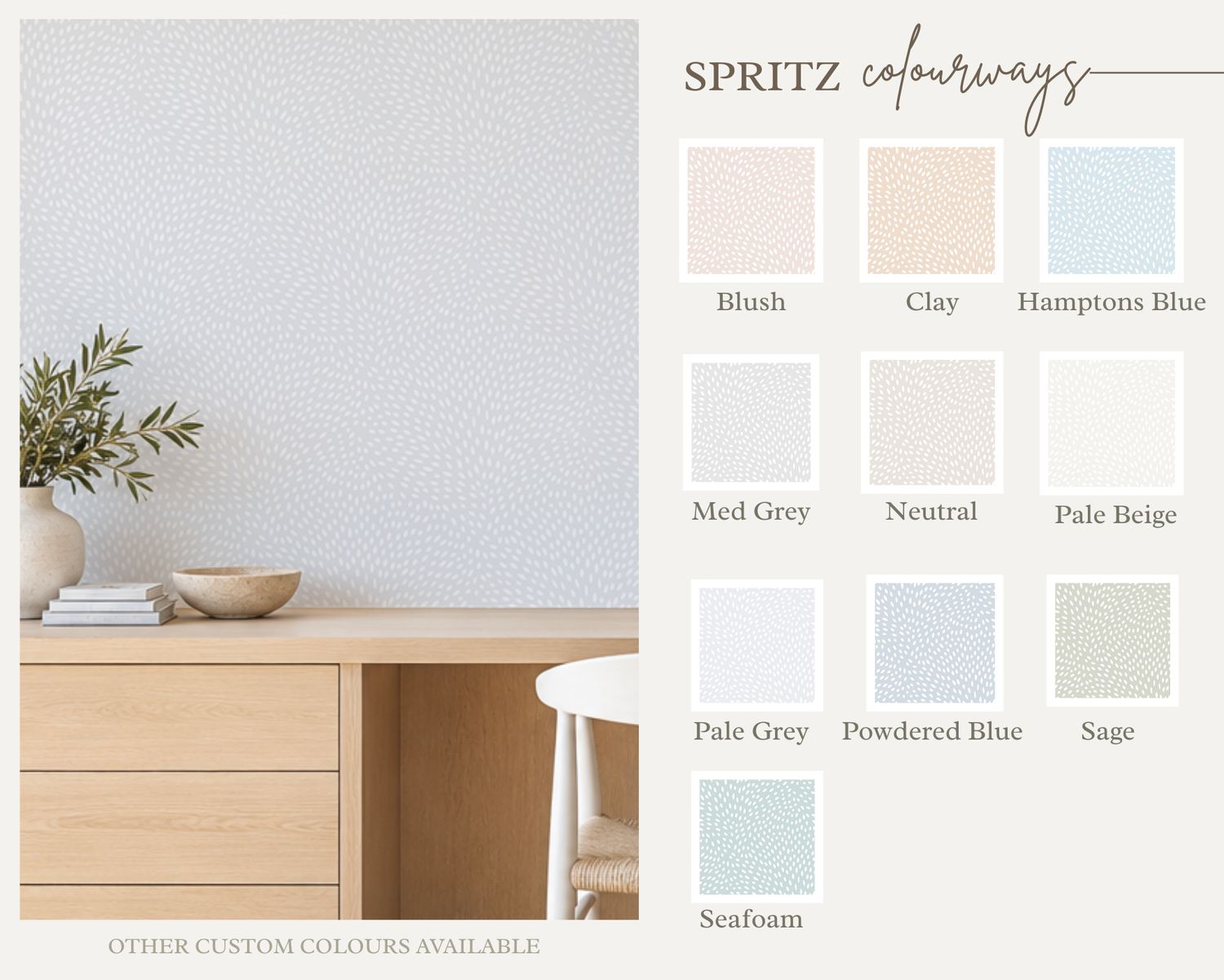 Spritz Removable Wallpaper (Colour options)