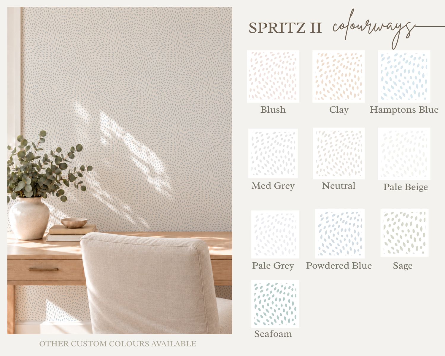 Spritz II Removable Wallpaper (Colour options)
