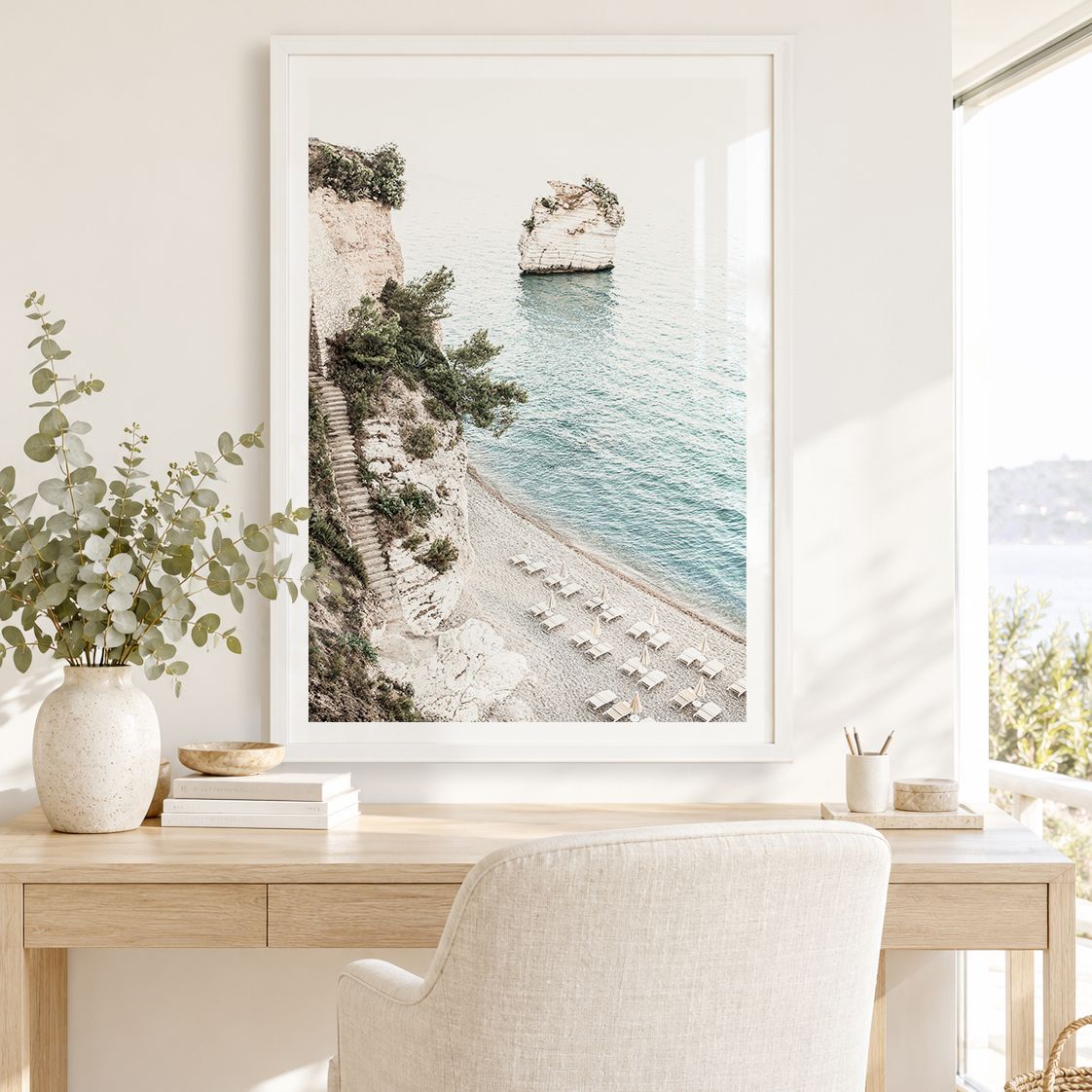 White framed print
