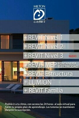 (7 Cursos) REVIT 1 + REVIT 2 + REVIT 3 + REVIT Estructura 1 + MEP Fontanería + MEP Electricidad + REVIT Familia + LUMION Total (+705 Vídeos)
