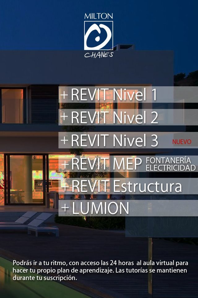 (6 Cursos) REVIT 1 + REVIT 2 + REVIT 3 + REVIT Estructura 1 + MEP Fontanería + MEP Electricidad + LUMION Total (+630 Vídeos)