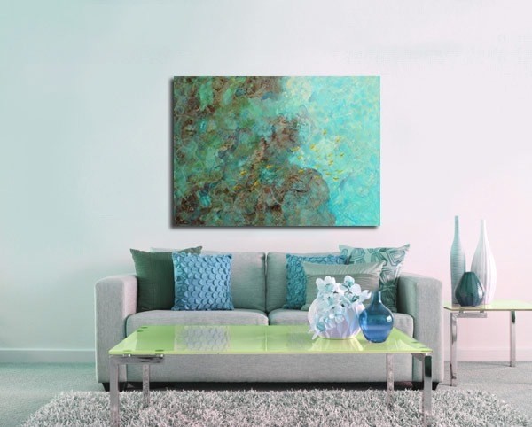 Ocean artist print - 'Over the Reef'   - hand-finished option, limited edition/100, print on canvas