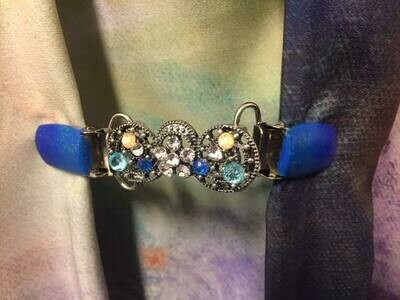 Handcrafted clasp - ambers,blues,turquoise (order together with wraps and scarves), 2 choices