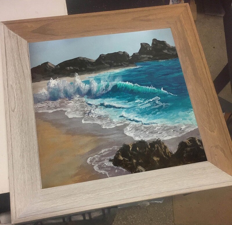 Wide rustic two toned frame