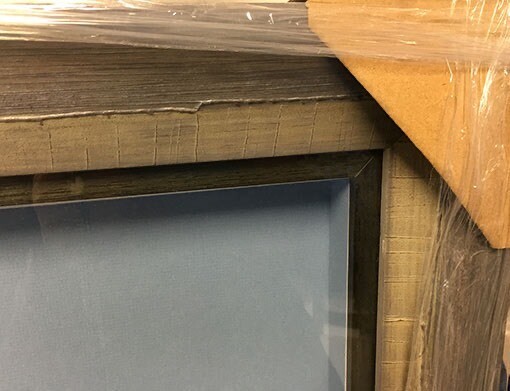 Double custom box frame - charcoal and grey-blue