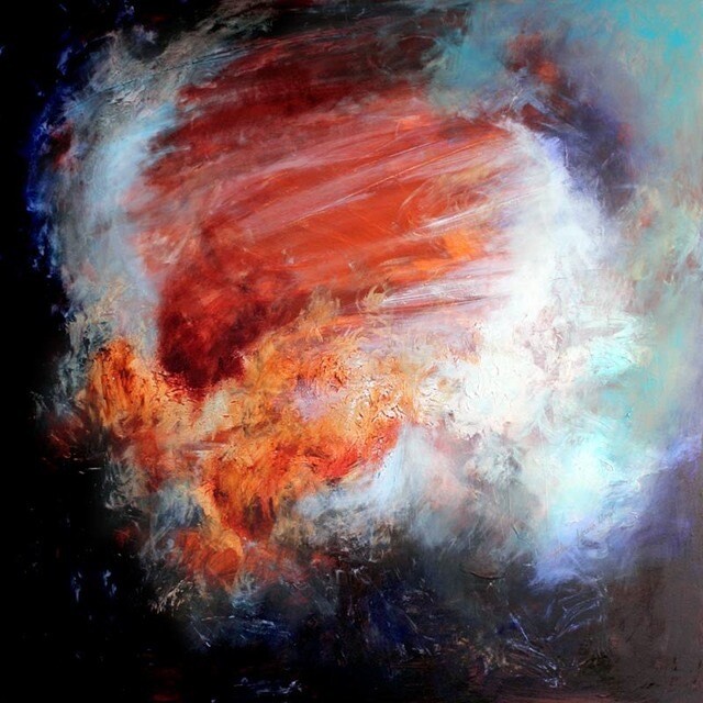 large square abstract painting