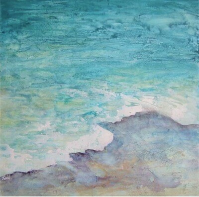 painting of ocean shore