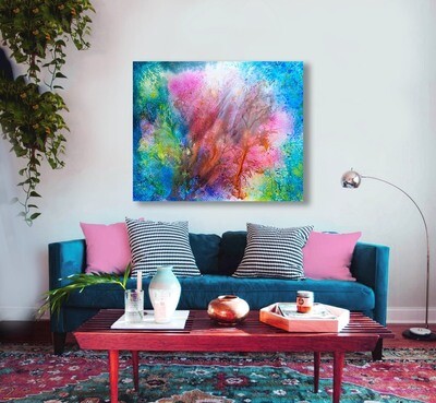 Large abstract original painting - 'Tree of Life' - 100x120cm , mixed media on yupo