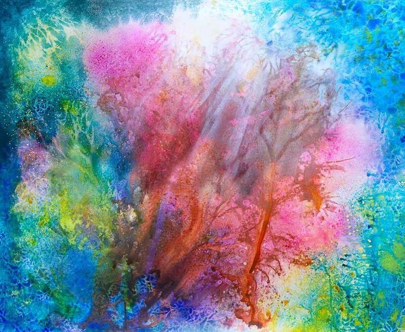 Large abstract original painting - 'Tree of Life' - 100x120cm , mixed media on yupo