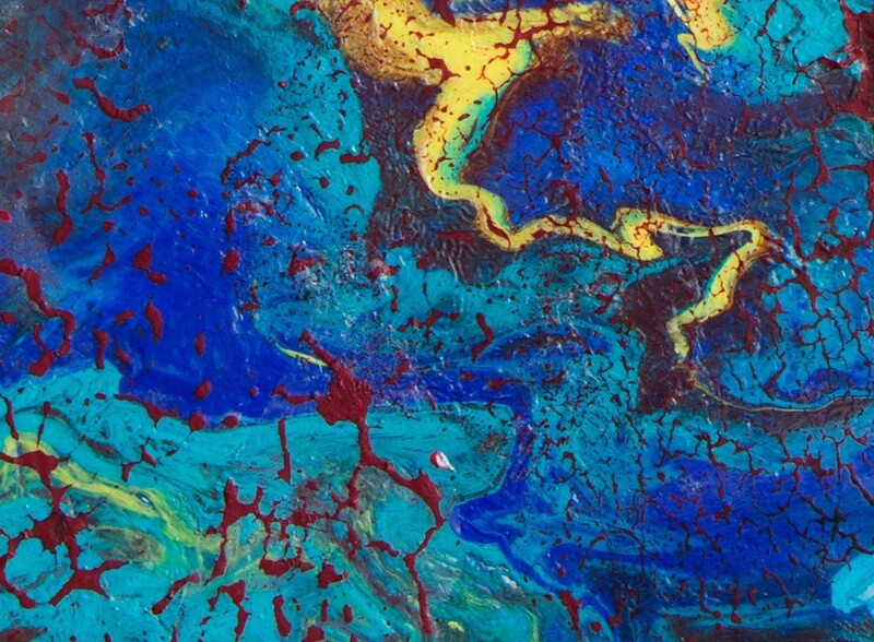 SOLD - 'The Cooling' - 120x90cm, mixed media on yupo board