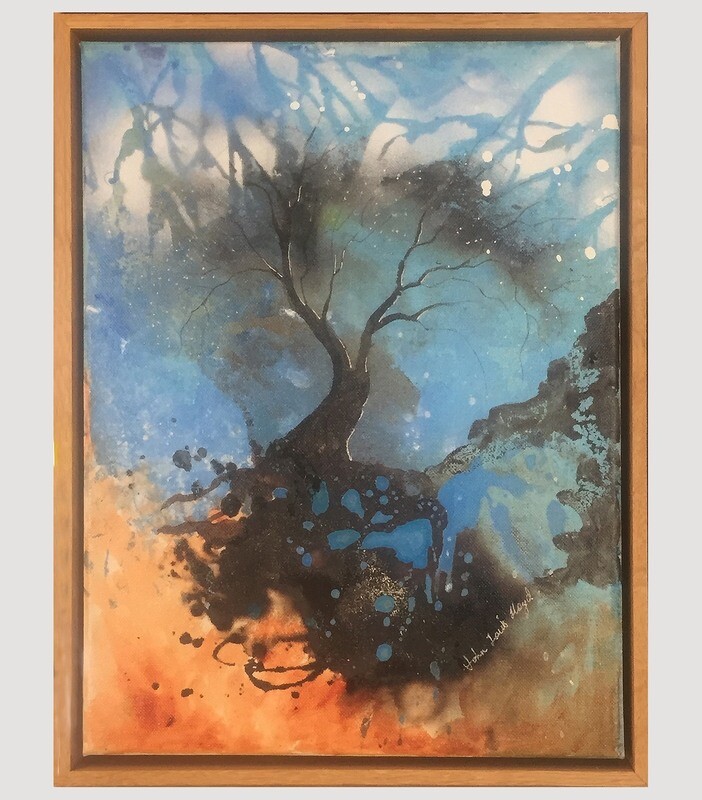 Abstract original painting , 'Tree of Life iii' - 35x45cm , mixed media on canvas