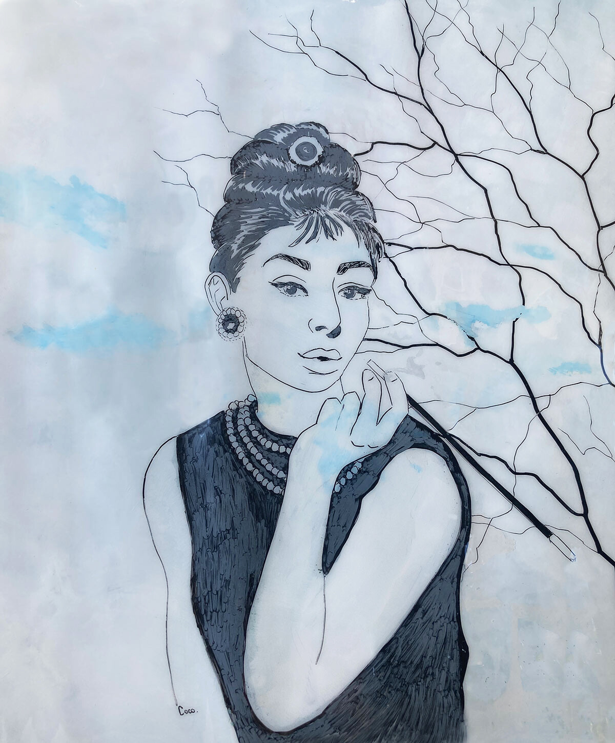 Audrey Hepburn painting for outdoors or indoors