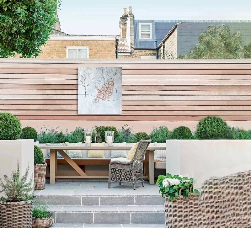 outdoor artwork on fence