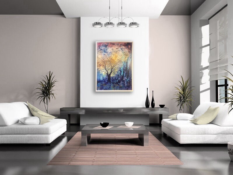 Abstract original painting, &#39;Tree of Life ii&#39; - 62x92cm , mixed media on canvas