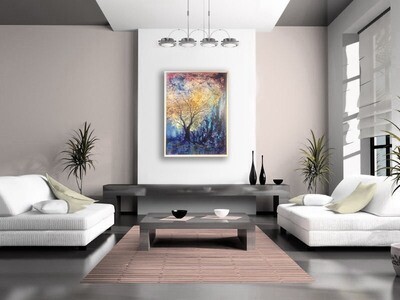 Abstract original painting, 'Tree of Life ii' - 62x92cm , mixed media on canvas