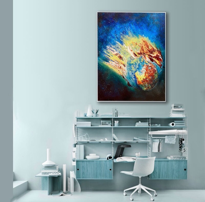 Abstract painting on board - &#39;De-formation&#39;
 -90x120cm, John Louis Lloyd