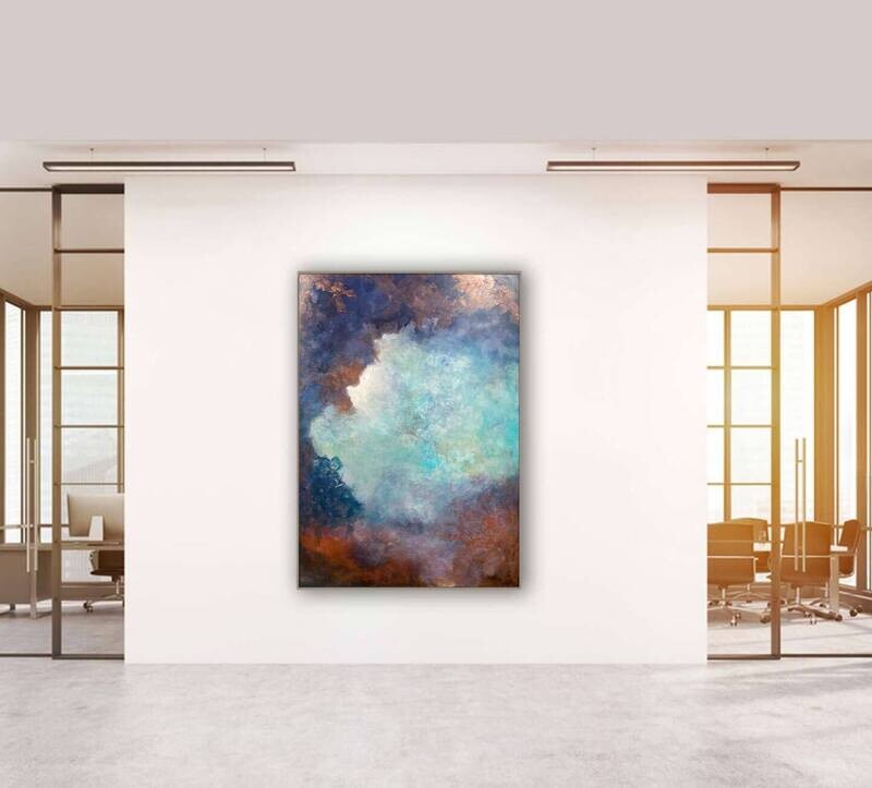 SOLD Glow Beyond vii- 150x100cm, mixed media on canvas