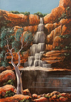 Rocks and Waterfall