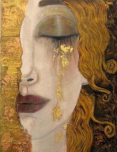 Golden Tears - Tribute painting to Gustav Klimt