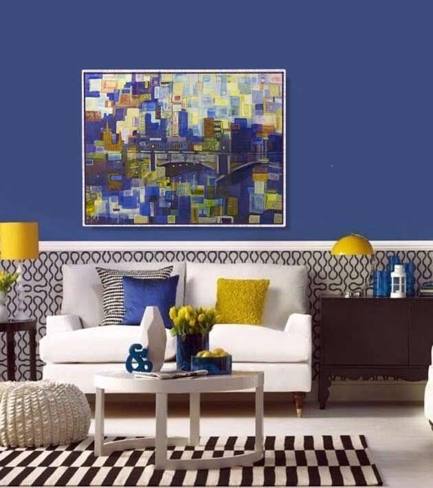 Princes Bridge on the Yarra - 100x70cm, mixed media on canvas