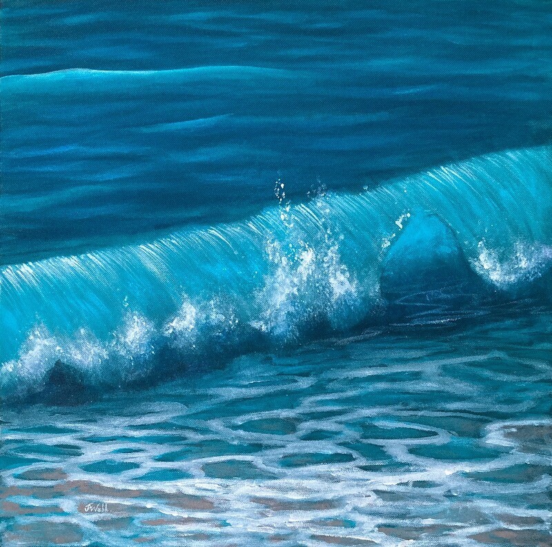 Original OUTDOOR painting, - &#39;Gentle Shore vi  &#39; -55 x 55 cm ,  Jennifer Webb