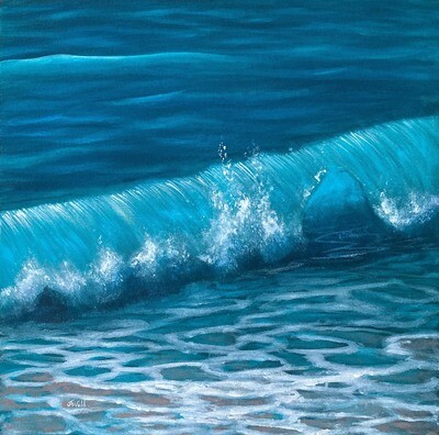 Original OUTDOOR painting, - 'Gentle Shore vi ' -55 x 55 cm , Jennifer Webb
