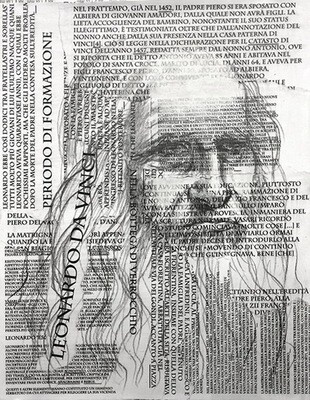 Tribute to Leonardo Da Vinci-30 x 40 cm , mixed media collage, Coco