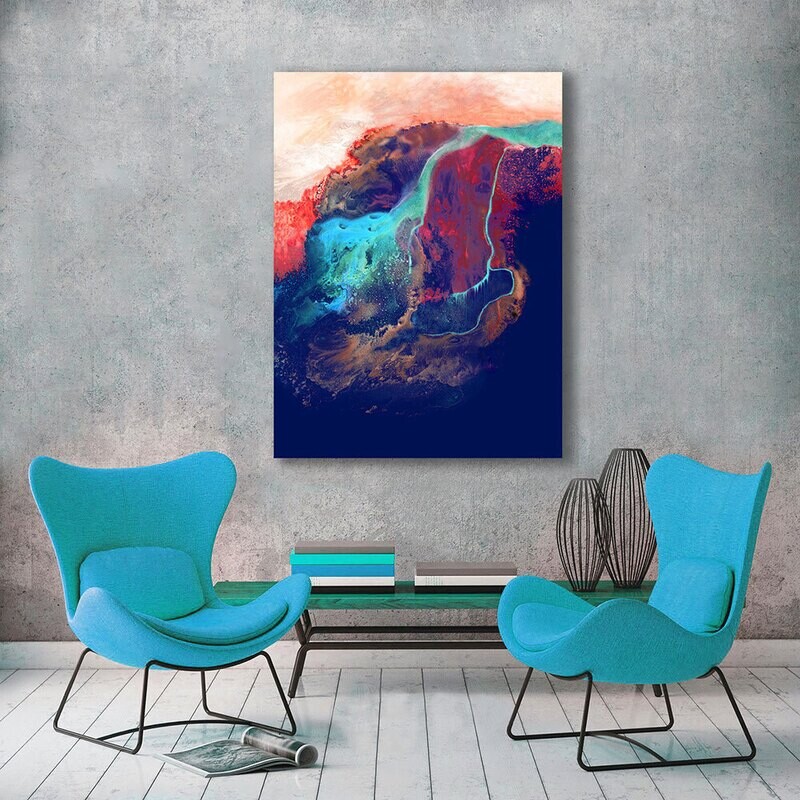 Abstract artist print - &#39;Subterranean&#39;  -  hand-finished limited edition/100 giclee reproduction on canvas