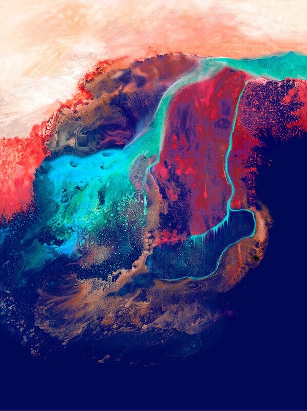 Abstract artist print - 'Subterranean'  -  extra-large, hand-finished limited edition/100 giclee reproduction on canvas