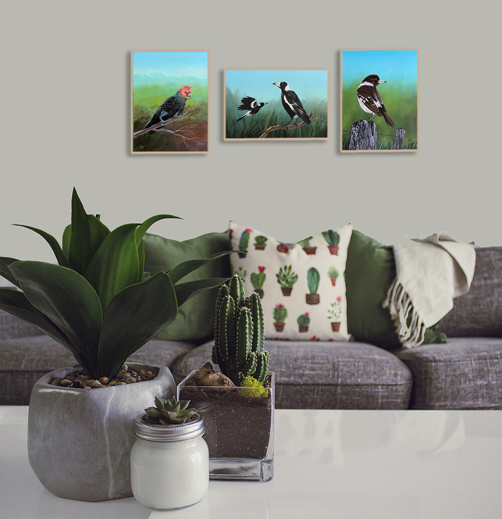 Australian Bird Paintings - Original artwork suite of 3 - Robert Corcoran