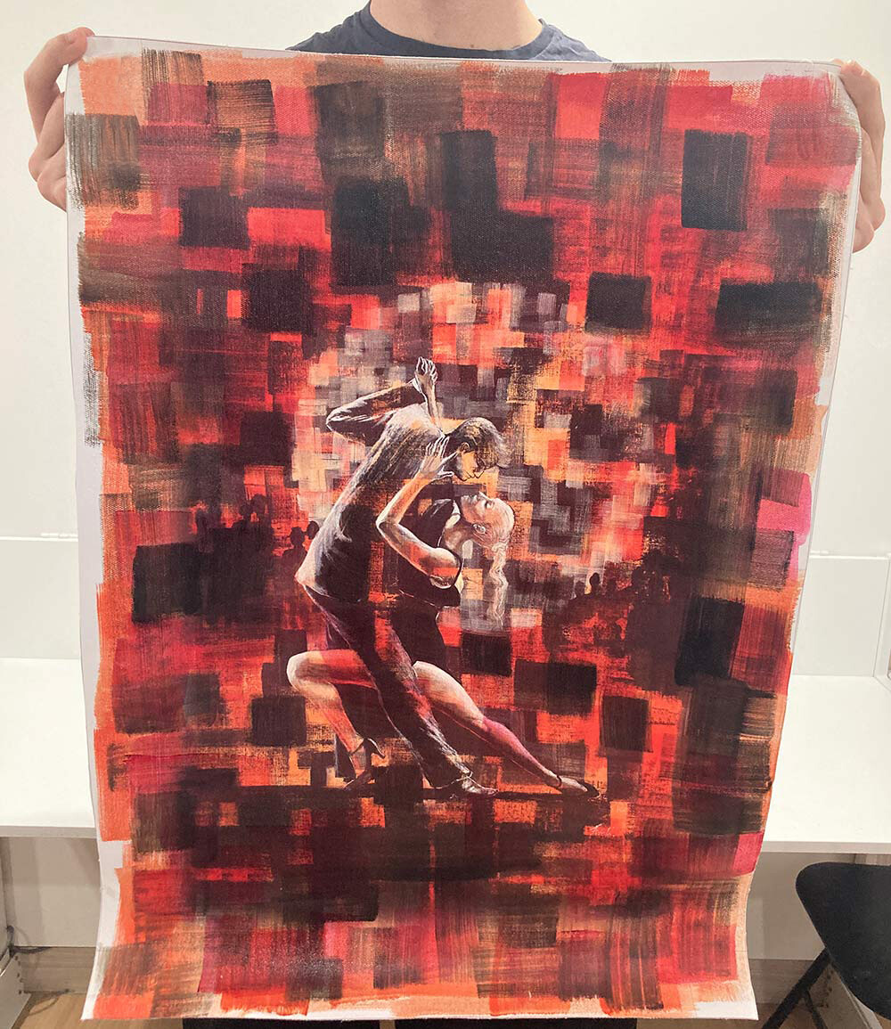 Hand-finished canvas print - El Tango, 60x40cm