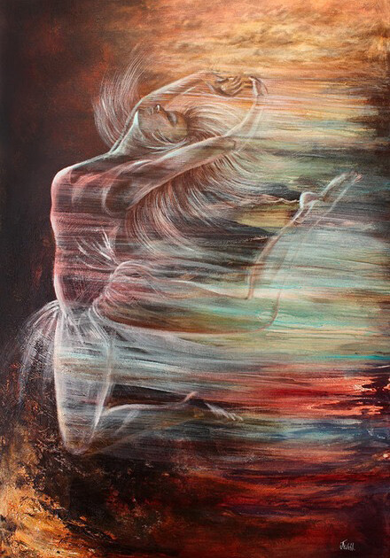 Hand-finished canvas print - 'Across the World', 60x40cm