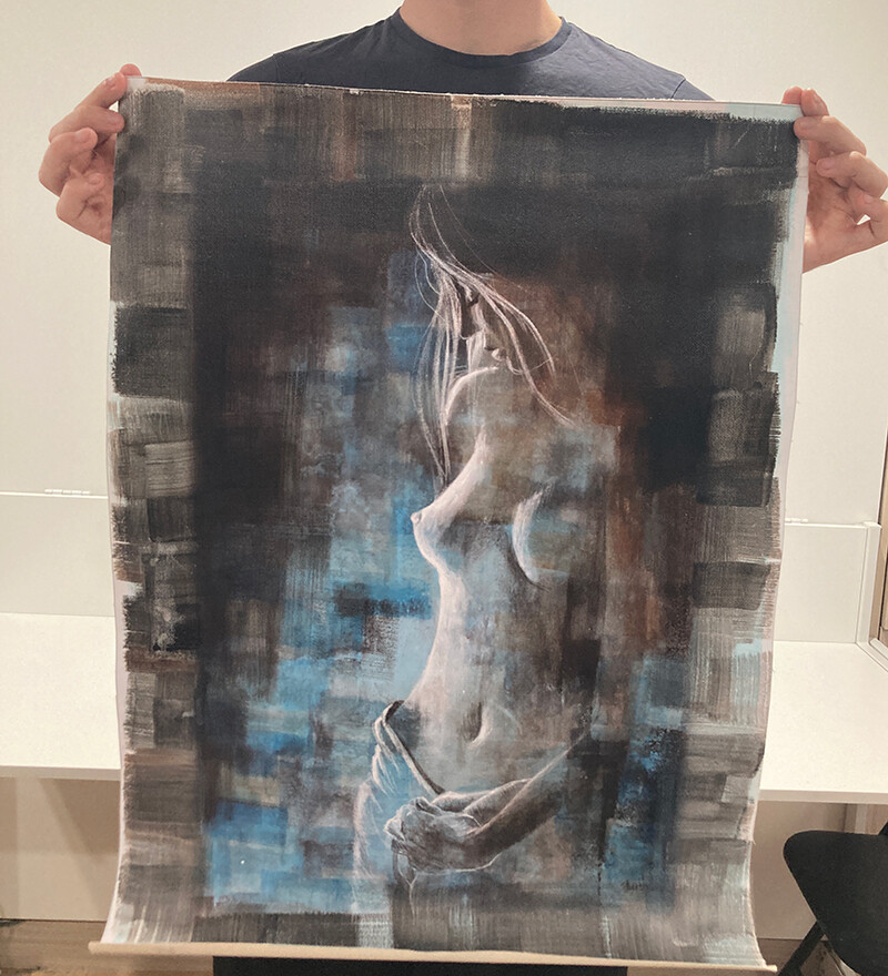 Hand-finished canvas print -Figure - &#39;Solitude&#39;, 60x40cm
